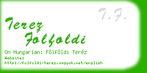 terez folfoldi business card